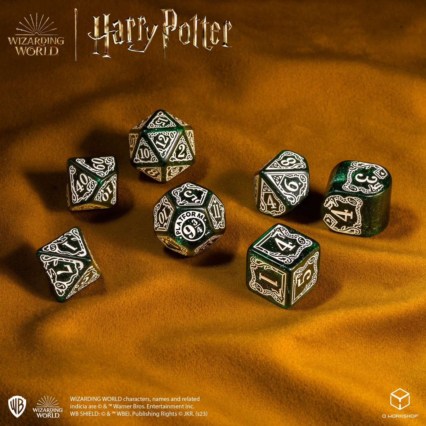 Harry Potter. Slytherin Modern Dice Set - Green
