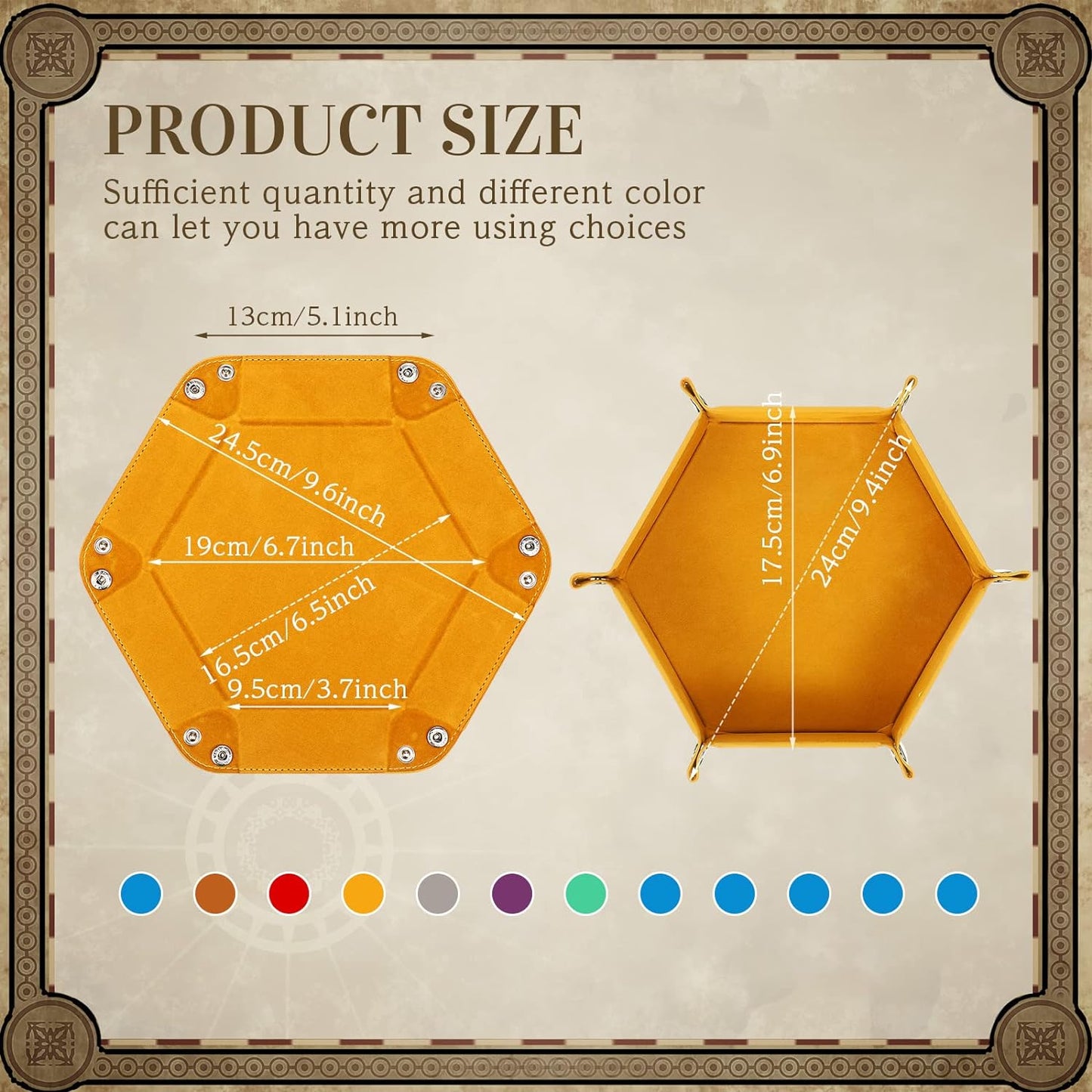 Leather Dice Tray (Hexagon) 六角形皮製骰盤/骰子托盤/骰兜