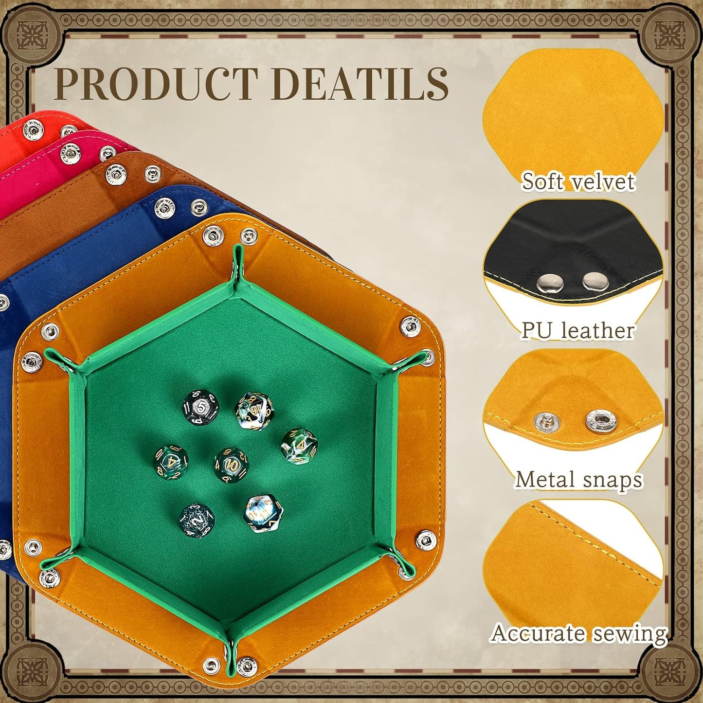 Leather Dice Tray (Hexagon) 六角形皮製骰盤/骰子托盤/骰兜