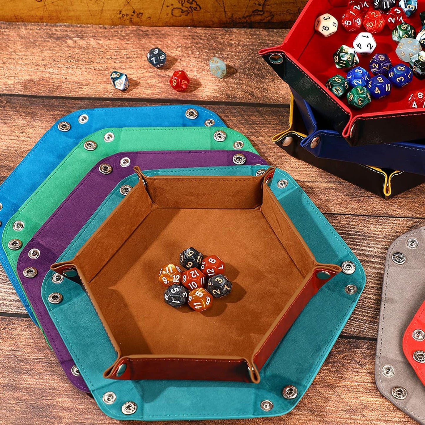 Leather Dice Tray (Hexagon) 六角形皮製骰盤/骰子托盤/骰兜