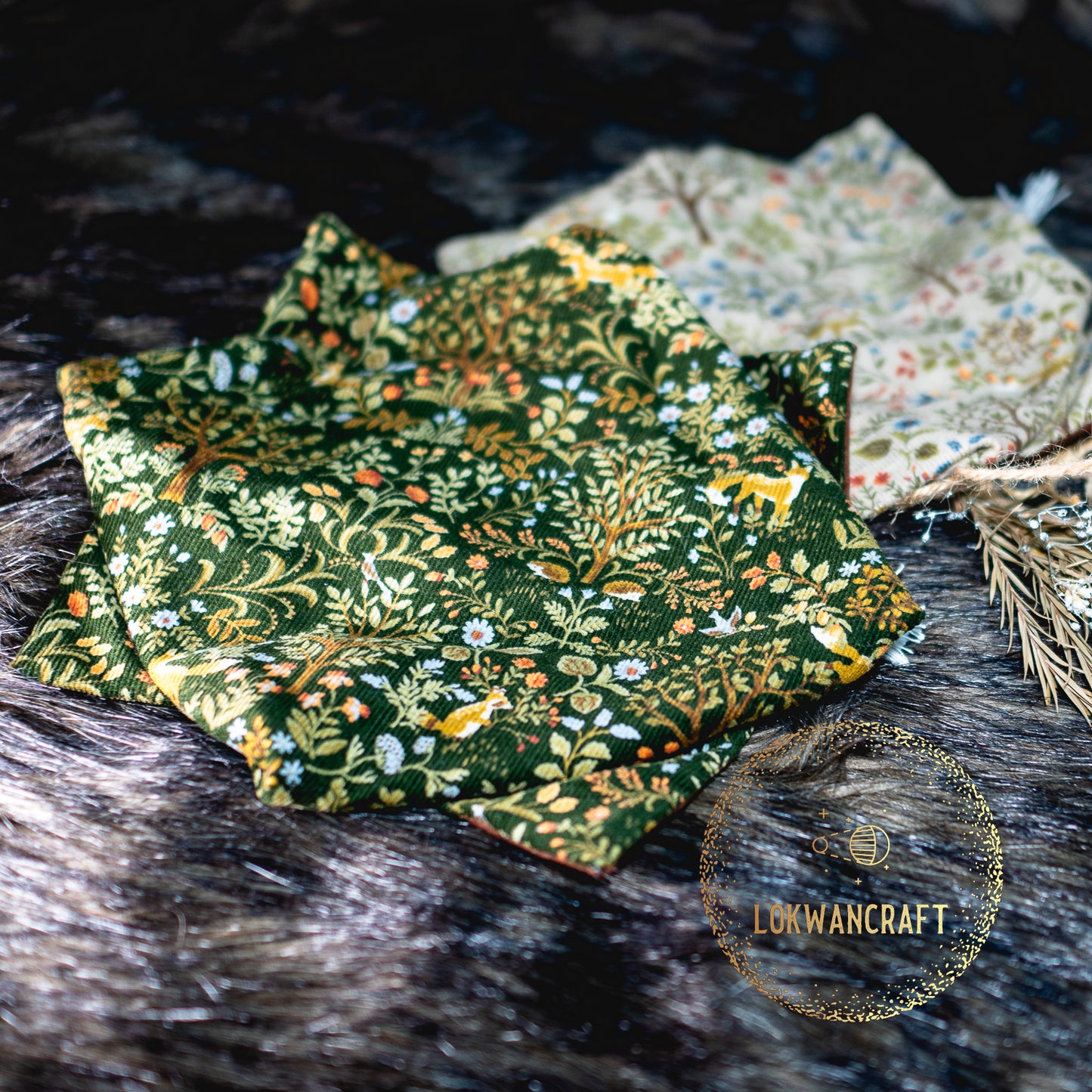 手工製骰袋 - 森林密語系列 (大) Handcrafted Dice pouch - Forest Whisper (L)