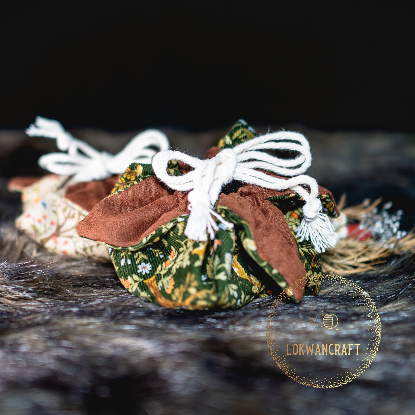 手工製骰袋 - 森林密語系列 (大) Handcrafted Dice pouch - Forest Whisper (L)