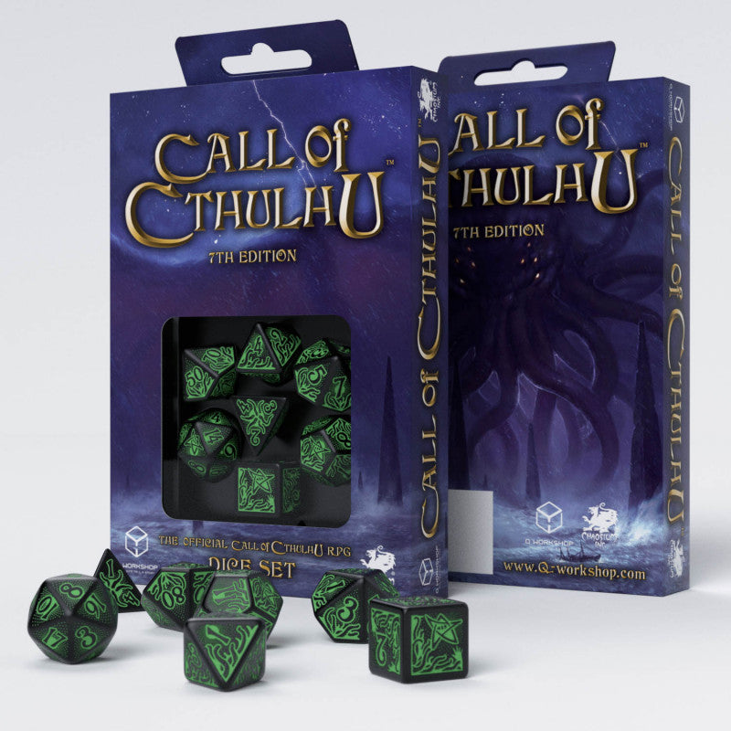 Call of Cthulhu 7th Edition Dice Set - Black & green