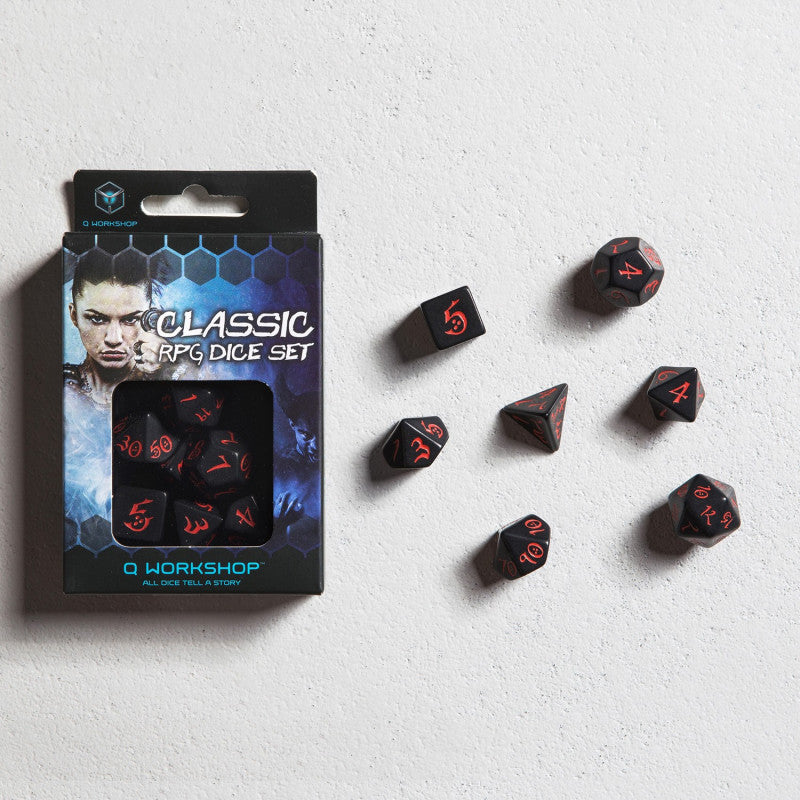 Classic RPG Black & red Dice Set (Preorder)