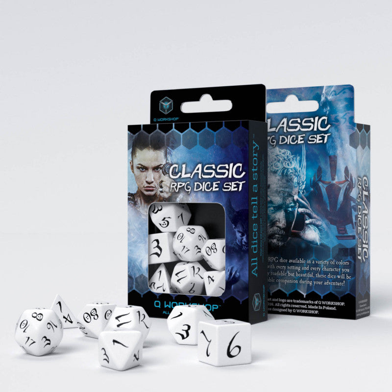 Classic RPG White & black Dice Set (Preorder)
