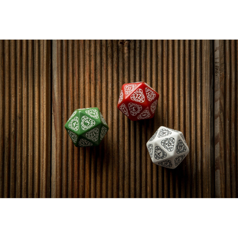D20 Level Counter Red & white Die (Preorder)