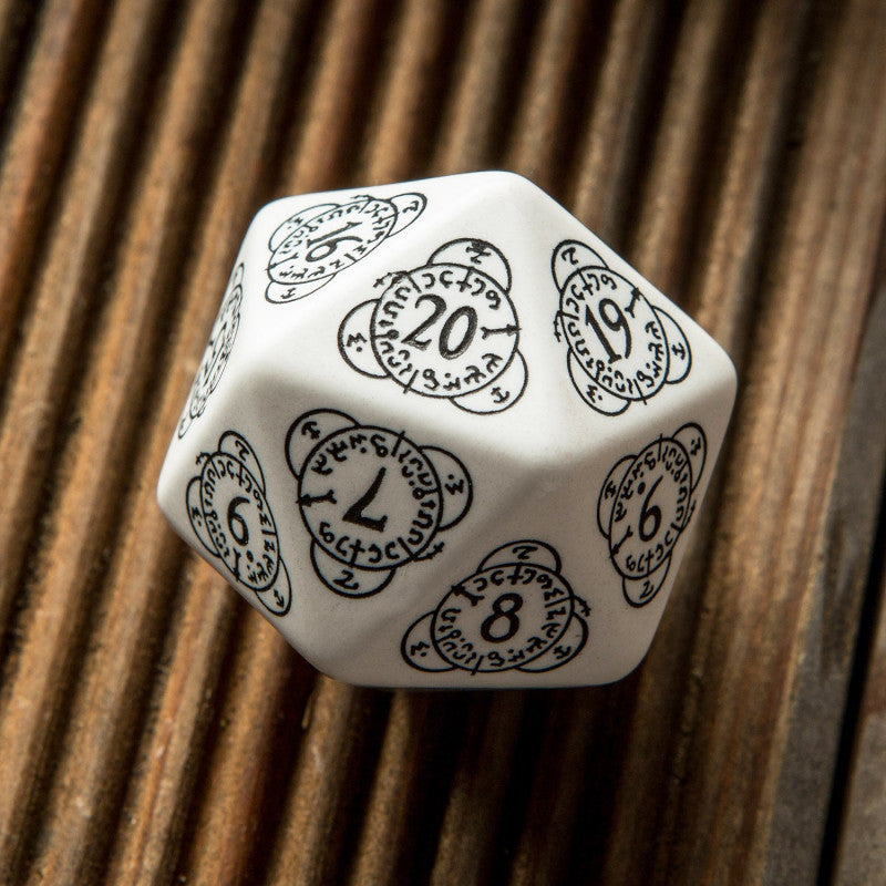 D20 Level Counter White & black Die (Preorder)
