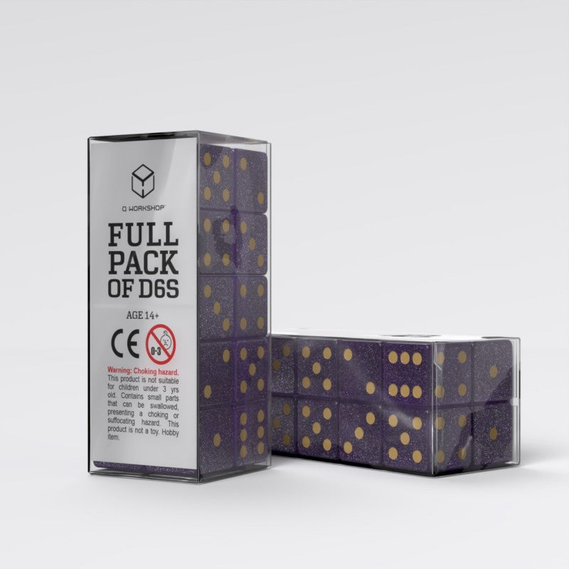 Full Pack of D6s: Shimmering Purple & Gold (Preorder)