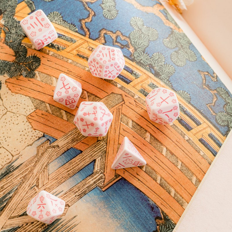 Japanese Dice Set - Cherry Blossom Petals (Preorder)