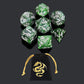 梅花雕刻花紋骰子 - 綠色（附骰袋 - 龍）