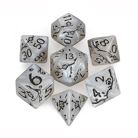 梅花雕刻花紋骰子 - 白色（附骰袋 - 蠍子）