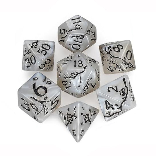 梅花雕刻花紋骰子 - 白色（附骰袋 - 蠍子）