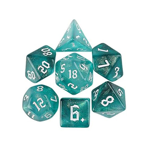 混色閃亮星光骰子 - 水藍綠色（附骰袋）