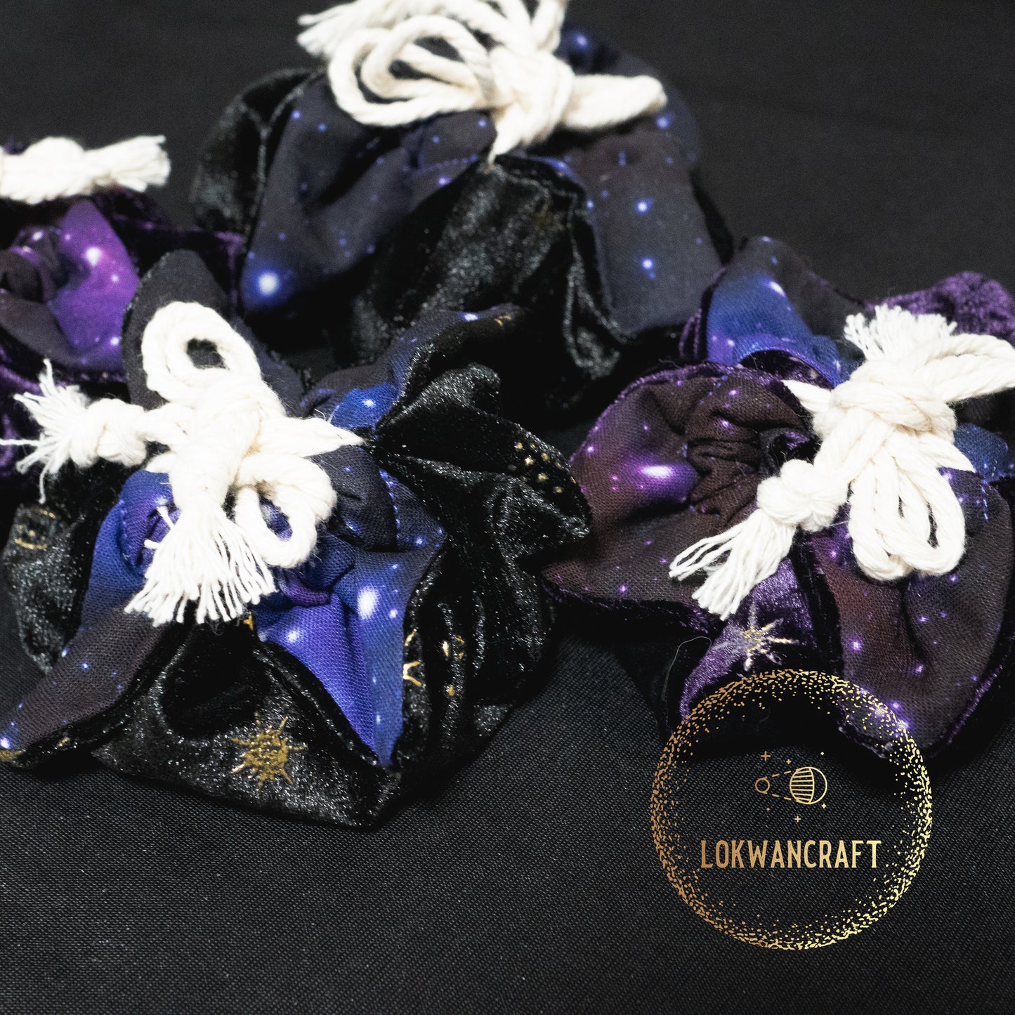 手工製骰袋 - 星空系列 (大) Handcrafted Dice pouch - Starry Sky (L)