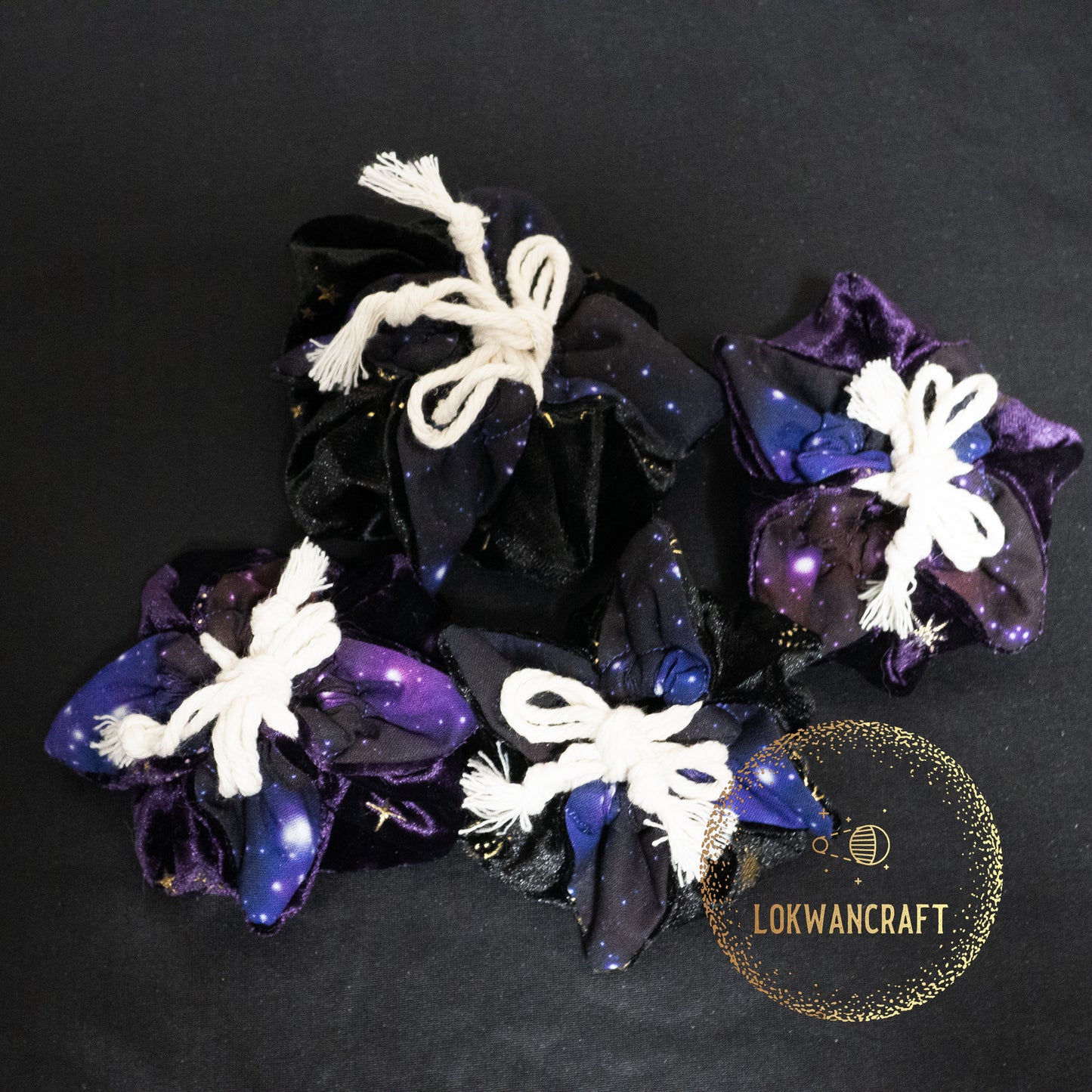 手工製骰袋 - 星空系列 (小) Handcrafted Dice pouch - Starry Sky (S)