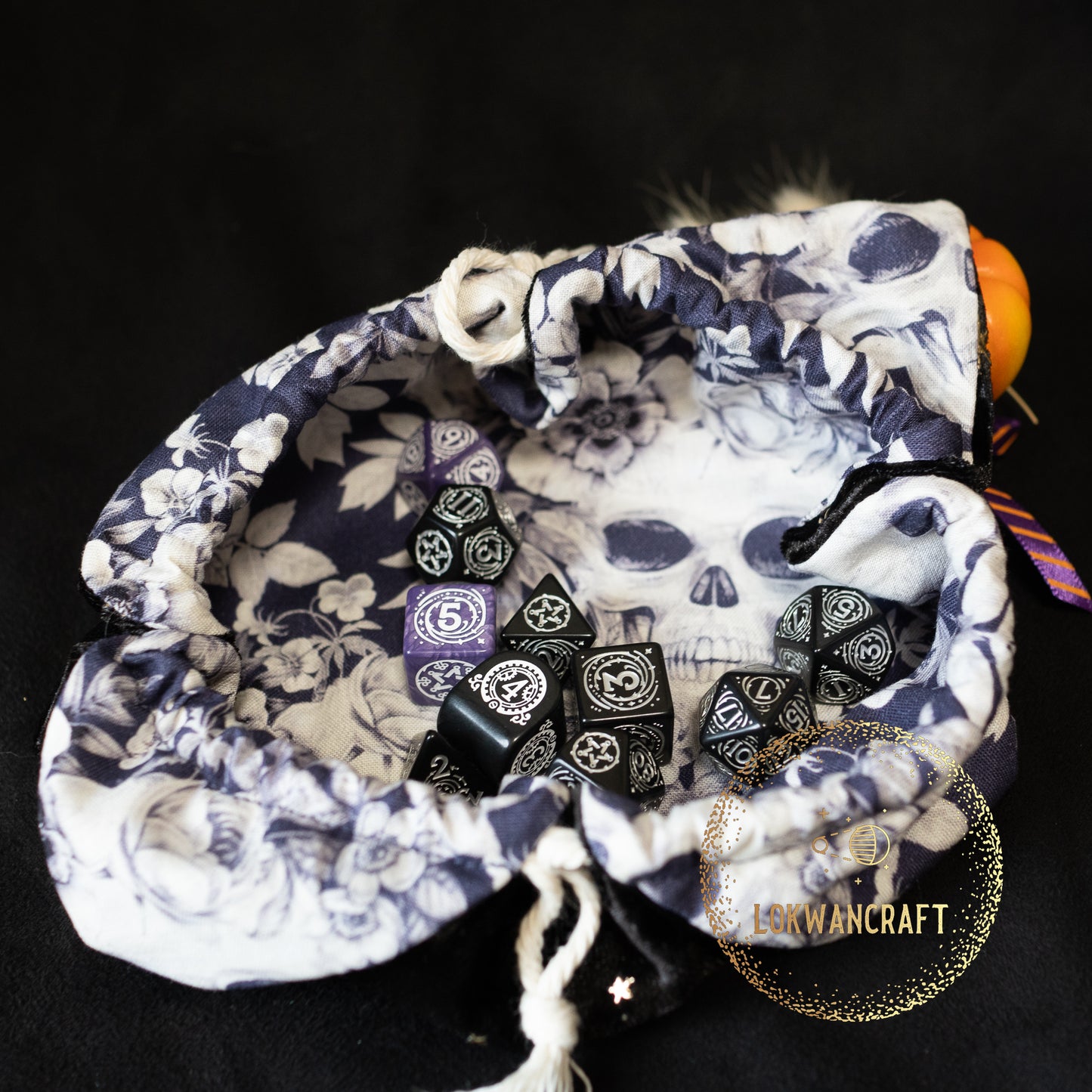 手工製骰袋 - 星空 X 骷髏 Handcrafted Dice pouch - Starry Sky X Skull