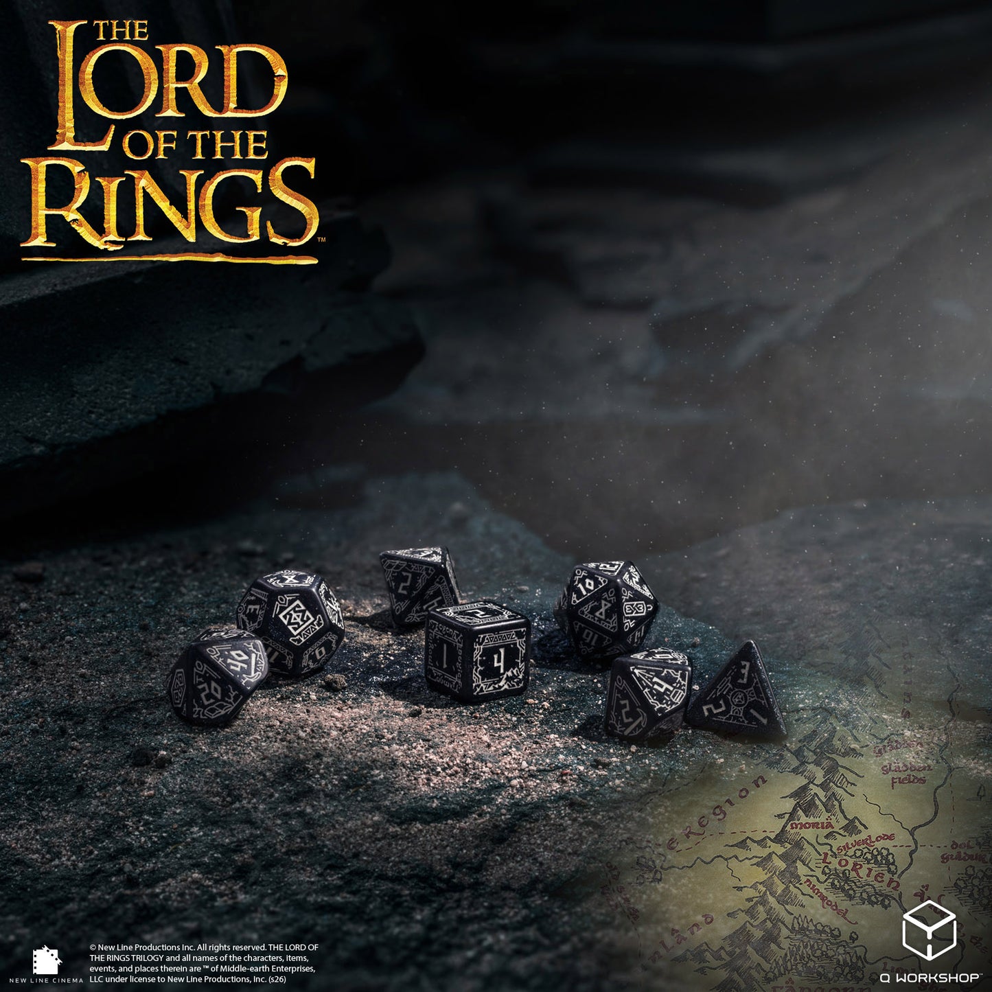 The Lord of the Rings: Moria - Glow in the dark Dice Set (Preorder)