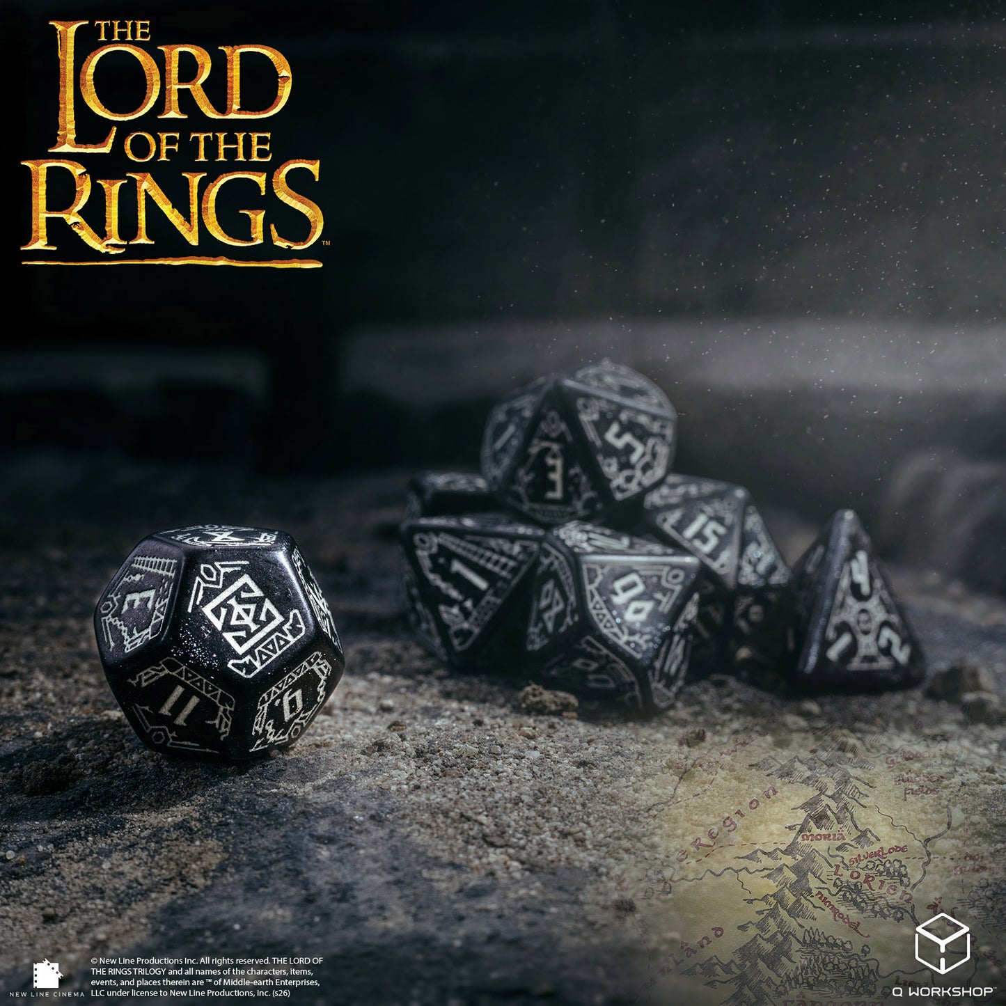 The Lord of the Rings: Moria - Glow in the dark Dice Set (Preorder)