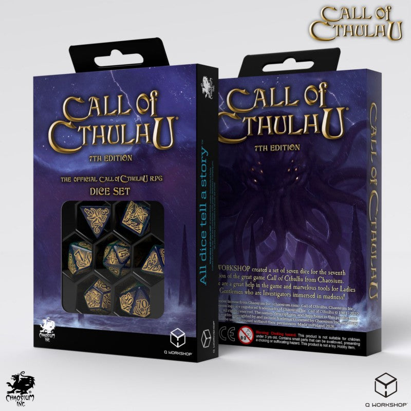 Call of Cthulhu 7th Edition - Blue-green & Gold Dice Set (Preorder)