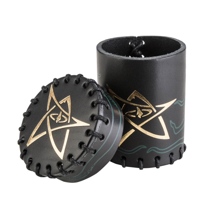 Call of Cthulhu Black & green-golden Leather Dice Cup (Preorder)
