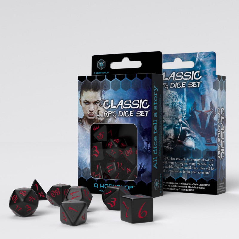 Classic RPG Black & red Dice Set (Preorder)