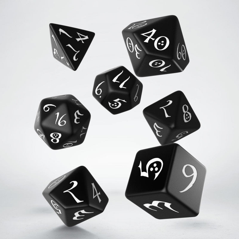 Classic RPG Black & white Dice Set (Preorder)