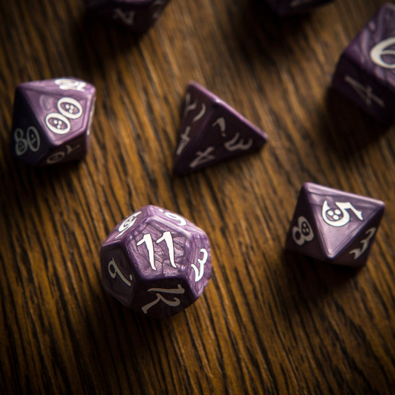 Classic RPG Lavender & white Dice Set (Preorder)