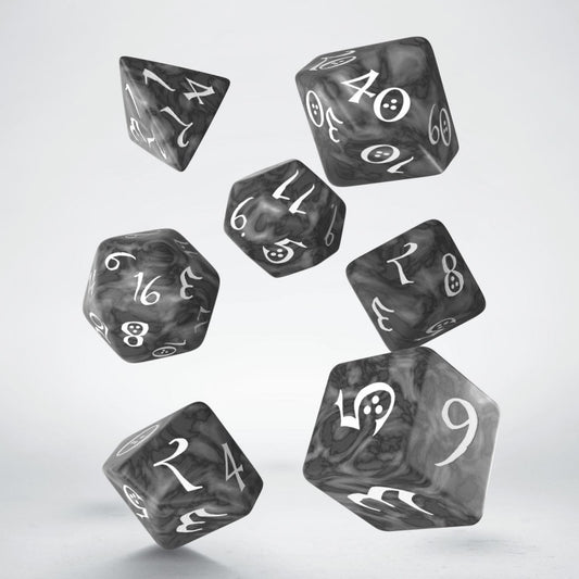 Classic RPG Smoky & white Dice Set (Preorder)