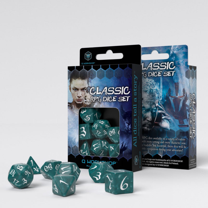 Classic RPG Stormy & white Dice Set (Preorder)