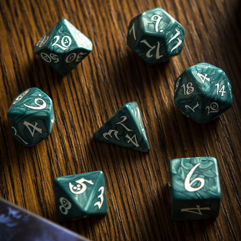 Classic RPG Stormy & white Dice Set (Preorder)