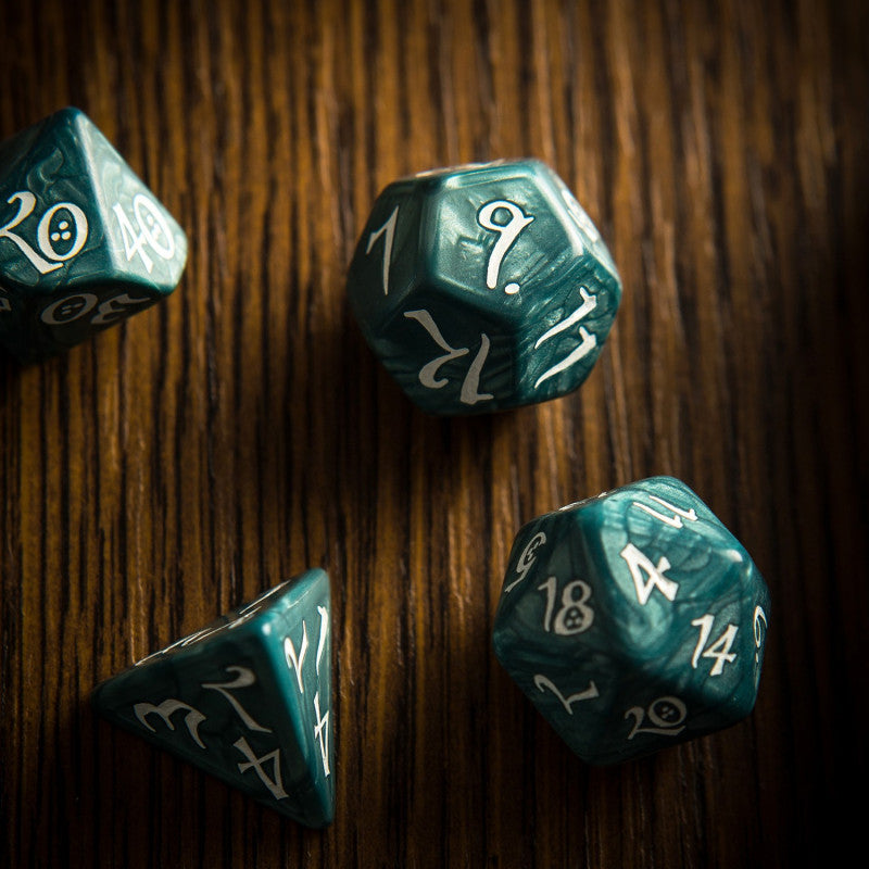 Classic RPG Stormy & white Dice Set (Preorder)