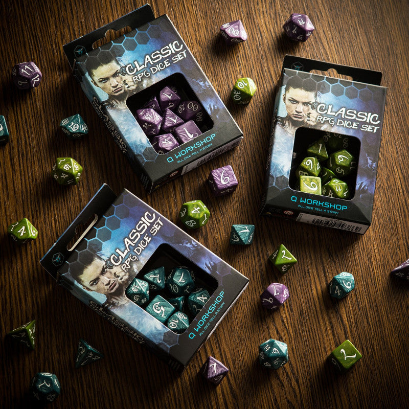 Classic RPG Stormy & white Dice Set (Preorder)