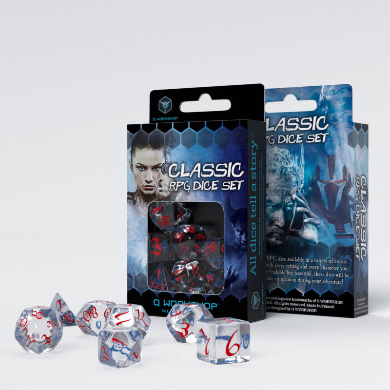 Classic RPG Translucent & blue-red Dice Set (Preorder)