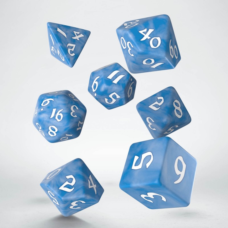 Classic Runic Glacier & white Dice Set (Preorder)