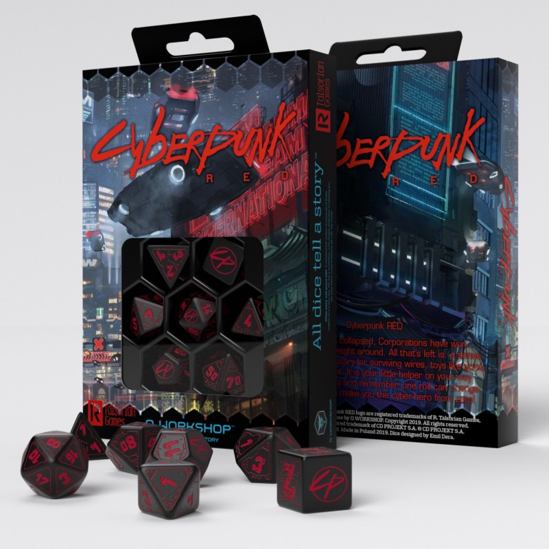 Cyberpunk Red Dice Set - Blood over Chrome (Preorder)