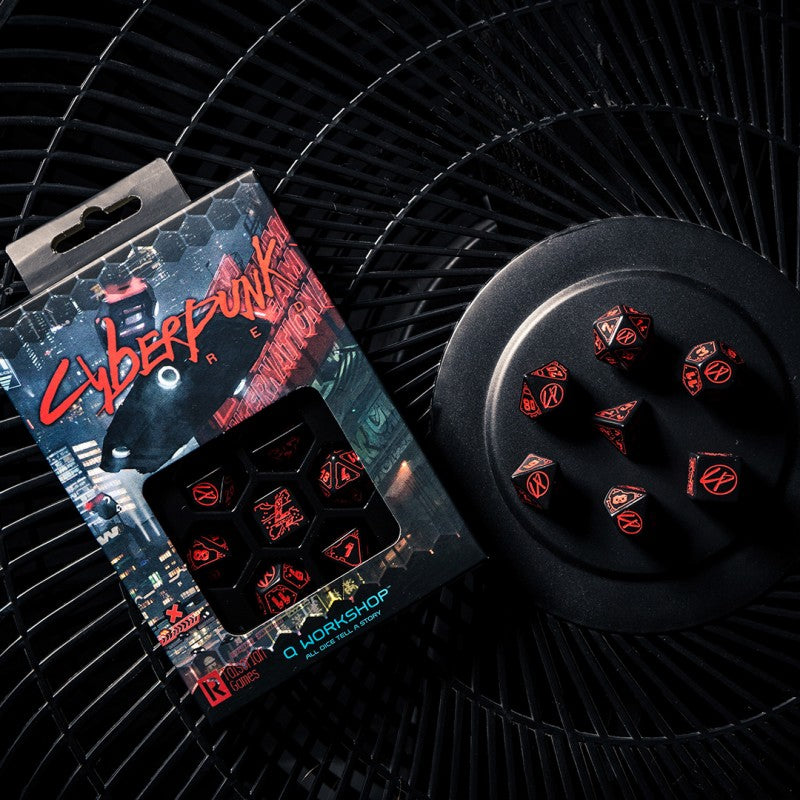 Cyberpunk Red Dice Set - Blood over Chrome (Preorder)