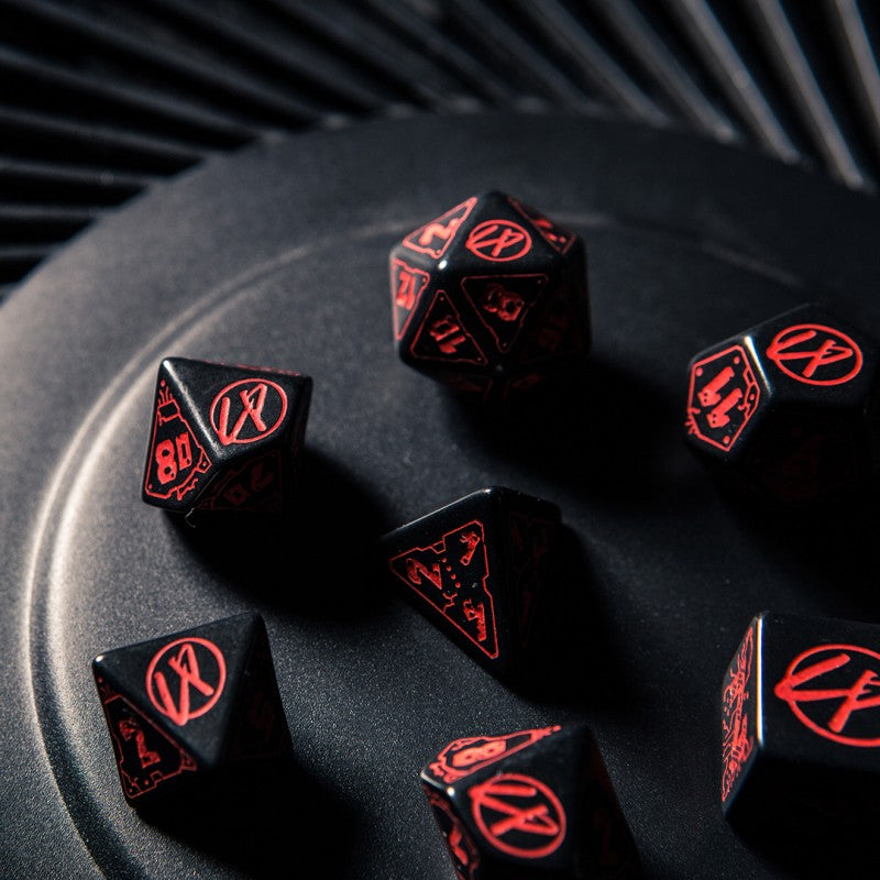 Cyberpunk Red Dice Set - Blood over Chrome (Preorder)