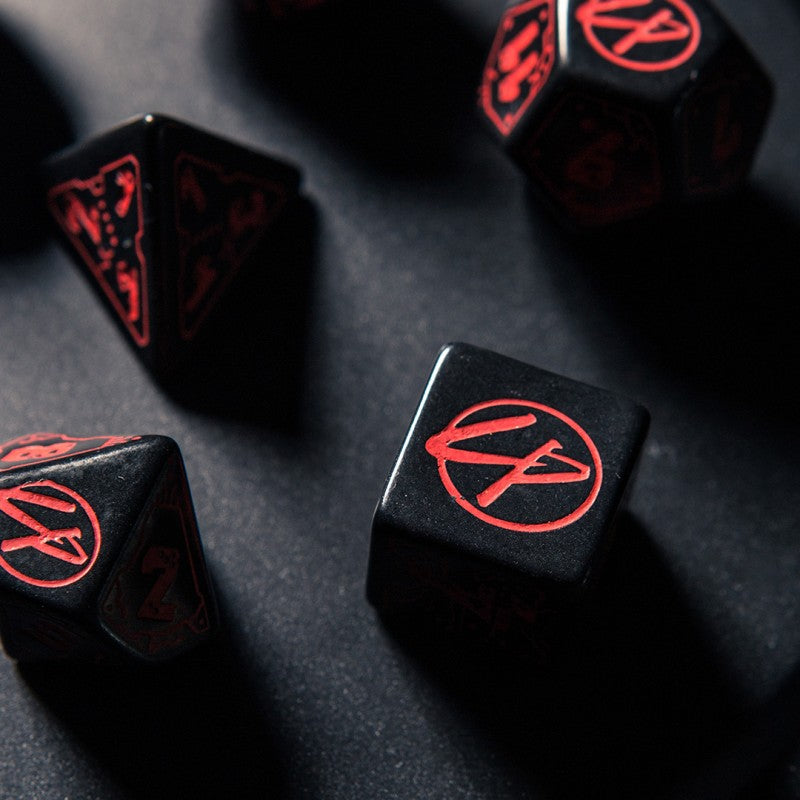 Cyberpunk Red Dice Set - Blood over Chrome (Preorder)