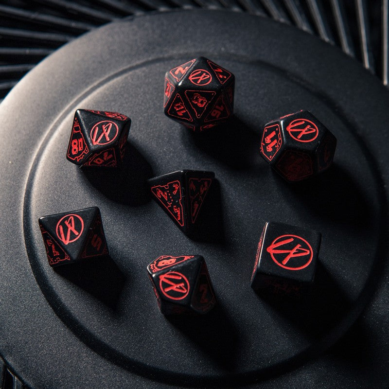 Cyberpunk Red Dice Set - Blood over Chrome (Preorder)