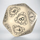 D20 Level Counter Beige & black Die  (Preorder)