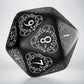 D20 Level Counter Black & white Die (Preorder)