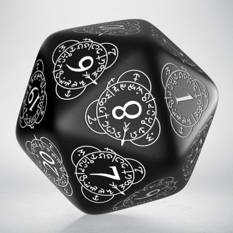 D20 Level Counter Black & white Die (Preorder)