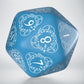 D20 Level Counter Blue & white Die (Preorder)