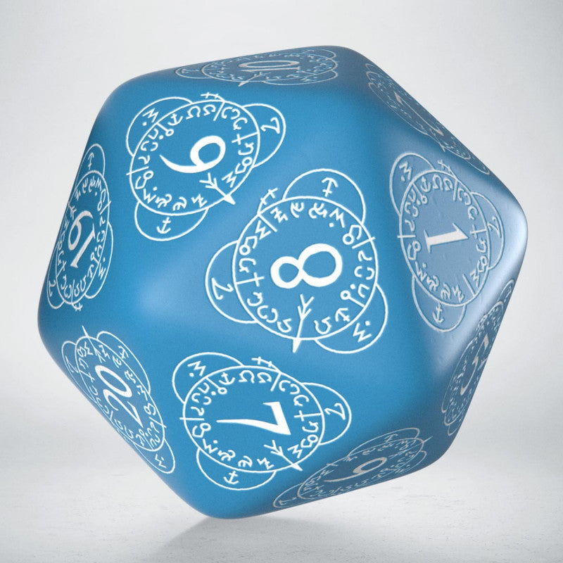 D20 Level Counter Blue & white Die (Preorder)
