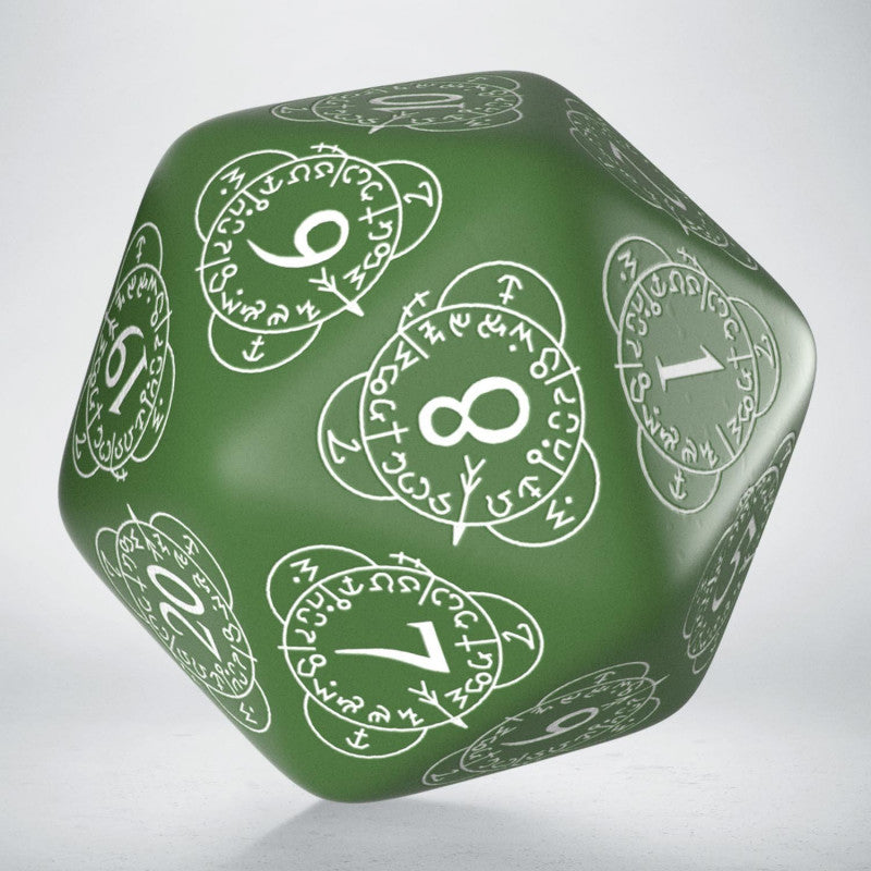 D20 Level Counter Green & white Die (Preorder)