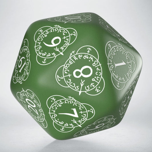 D20 Level Counter Green & white Die (Preorder)
