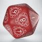 D20 Level Counter Red & white Die (Preorder)