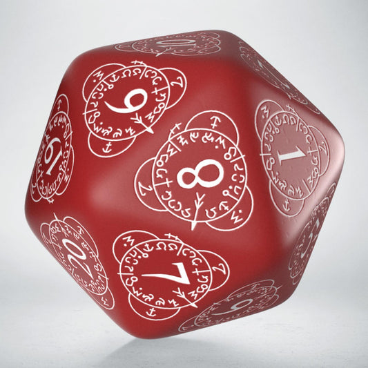 D20 Level Counter Red & white Die (Preorder)