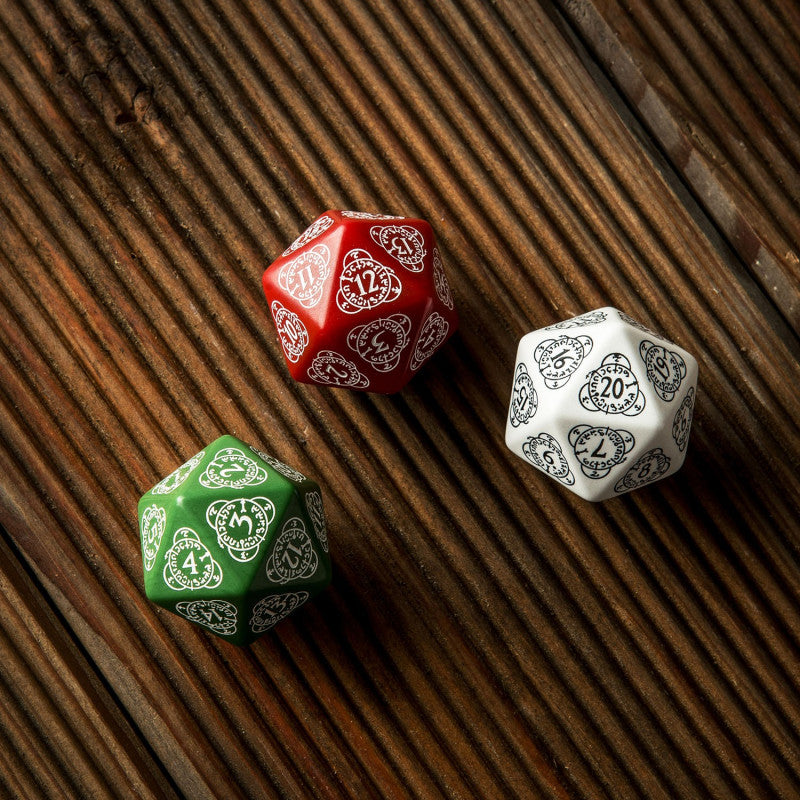 D20 Level Counter Red & white Die (Preorder)
