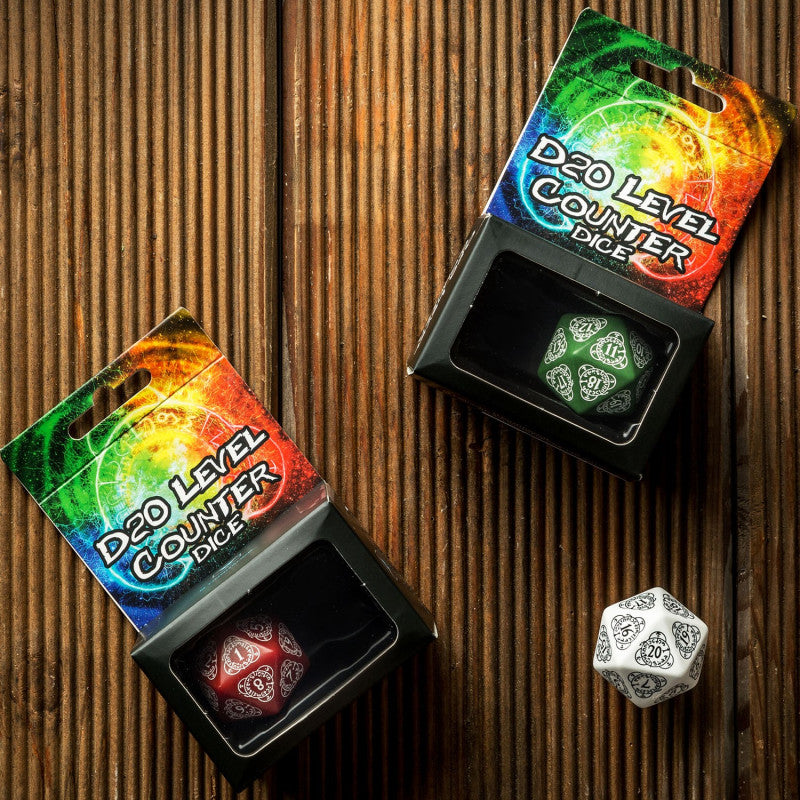 D20 Level Counter White & black Die (Preorder)